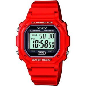 🆕Casio Men's F-108WHC-4ACF Classic Red Stainless Steel Water resistant Watch